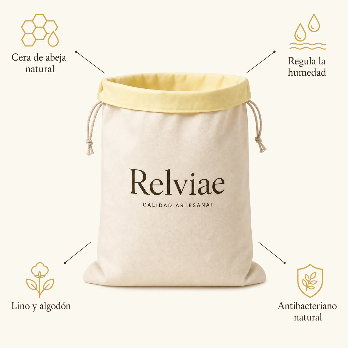Bolsa para Pan de Cera de Abeja — 30 × 40 cm