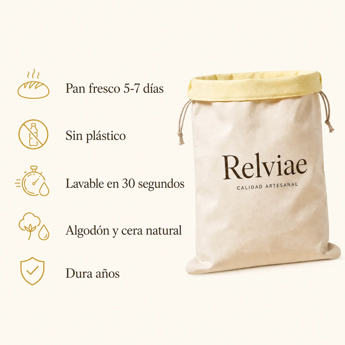 Bolsa para Pan de Cera de Abeja — 30 × 40 cm