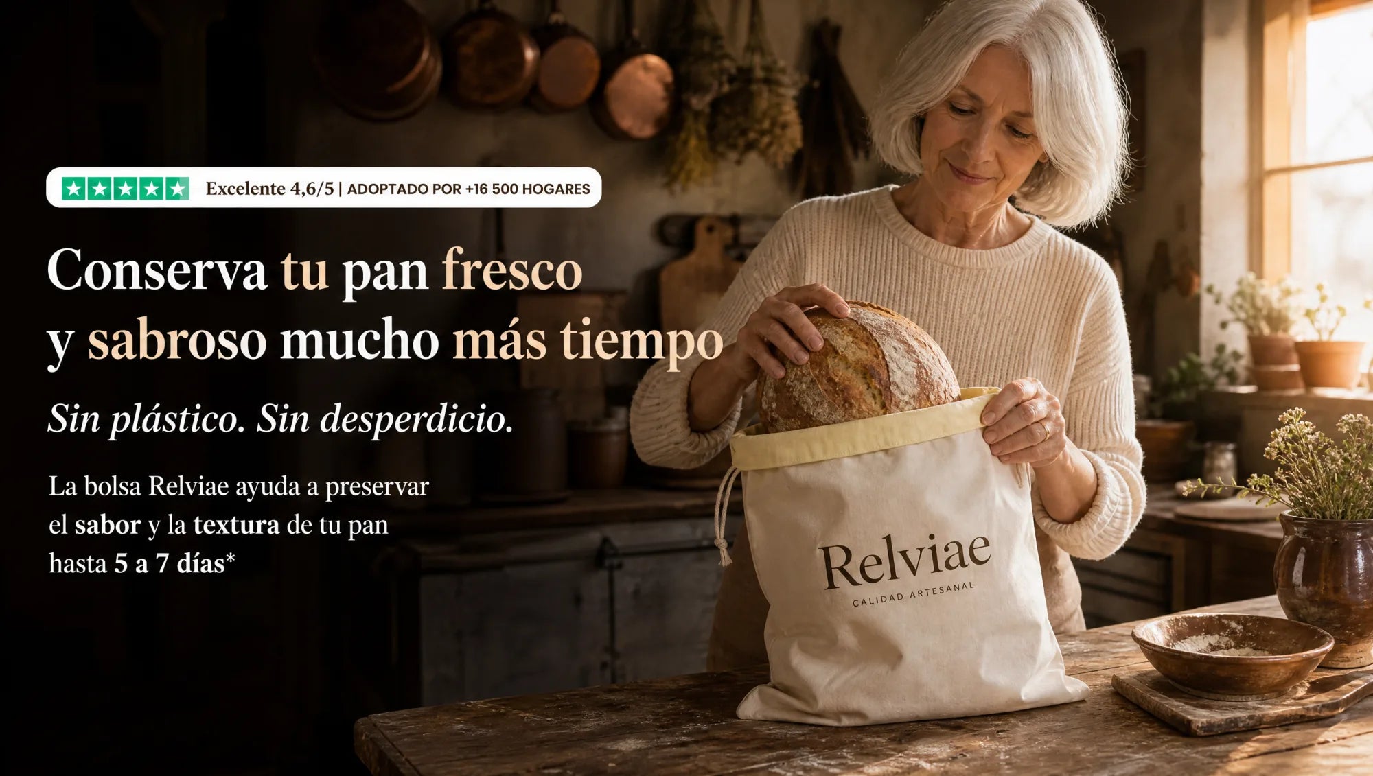 Bolsa para pan de cera de abeja Relviae